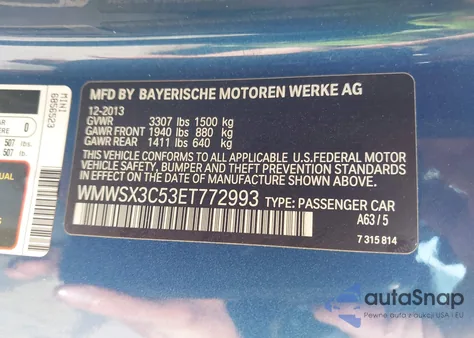 2014 Mini Coupe Cooper S из США, поврежденный, VIN WMWSX3C53ET772993